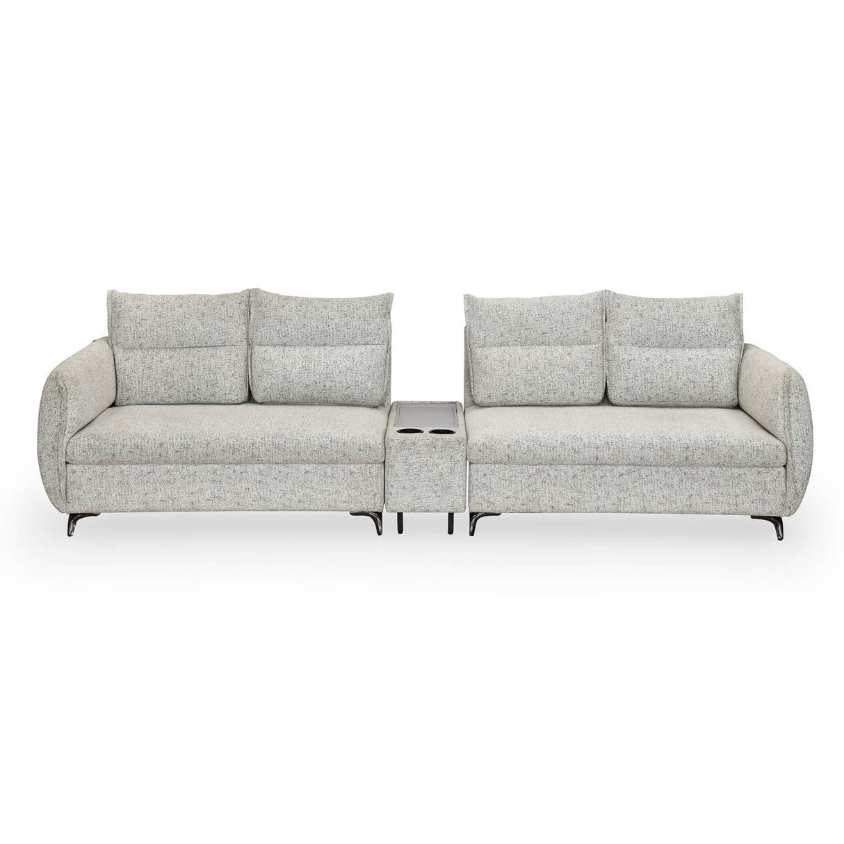 Infinia 2+2 Seater Fabric Sofa Set with Rectangle Console- Off White
