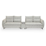 Infinia 2+2 Seater Fabric Sofa Set with Rectangle Console- Off White