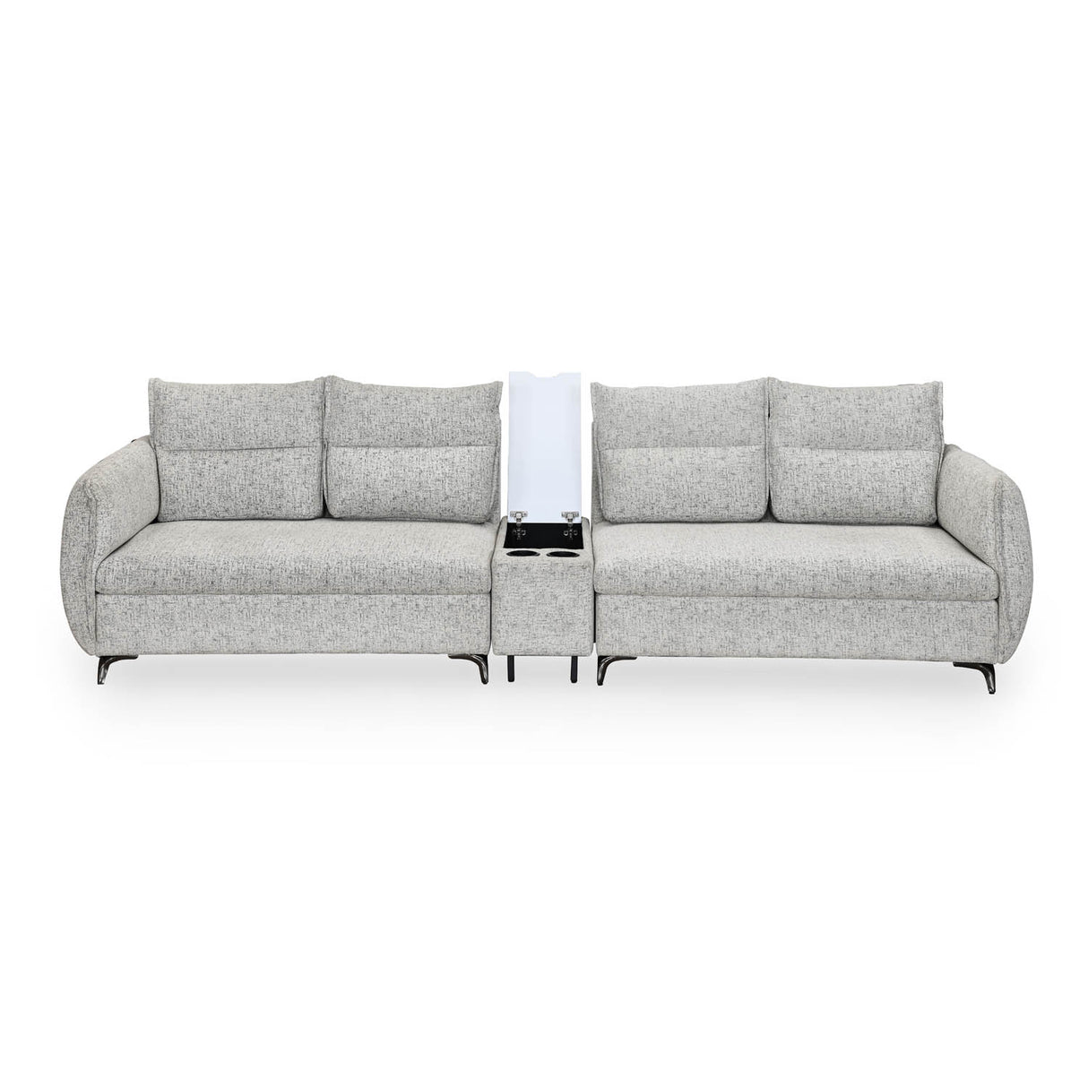 Infinia 2+2 Seater Fabric Sofa Set with Rectangle Console- Off White