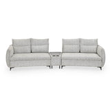 Infinia 2+2 Seater Fabric Sofa Set with Triangle Console- Off White