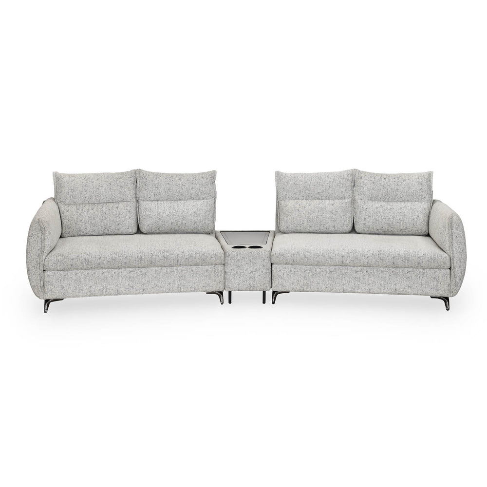 Infinia 2+2 Seater Fabric Sofa Set with Triangle Console- Off White