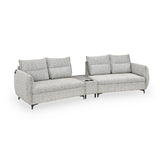 Infinia 2+2 Seater Fabric Sofa Set with Triangle Console- Off White