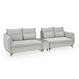 Infinia 2+2 Seater Fabric Sofa Set with Rectangle Console- Off White