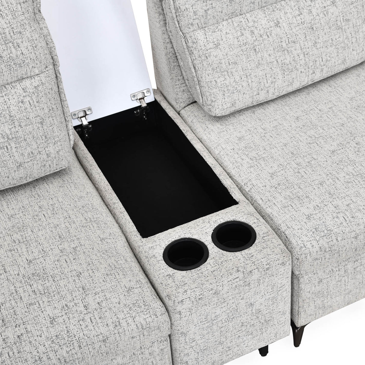Infinia 2+2 Seater Fabric Sofa Set with Rectangle Console- Off White