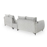 Infinia 2+2 Seater Fabric Sofa Set with Triangle Console- Off White