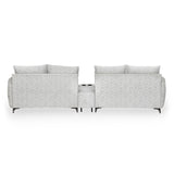 Infinia 2+2 Seater Fabric Sofa Set with Rectangle Console- Off White