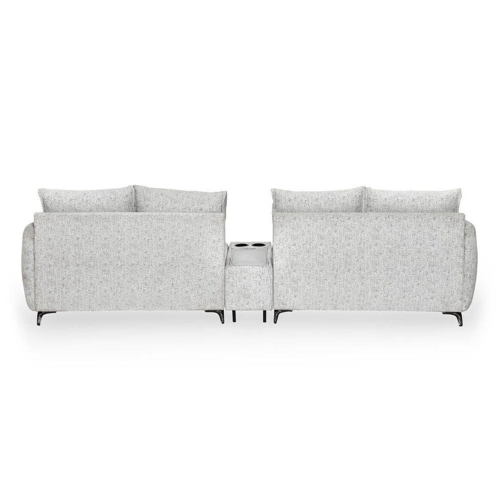 Infinia 2+2 Seater Fabric Sofa Set with Rectangle Console- Off White