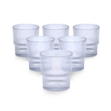 Stackable 330 ml Whisky Glass Set of 6- Transparent