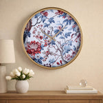 Floral Dial Wall Clock- Blue