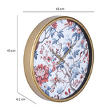Floral Dial Wall Clock- Blue