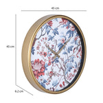 Floral Dial Wall Clock- Blue
