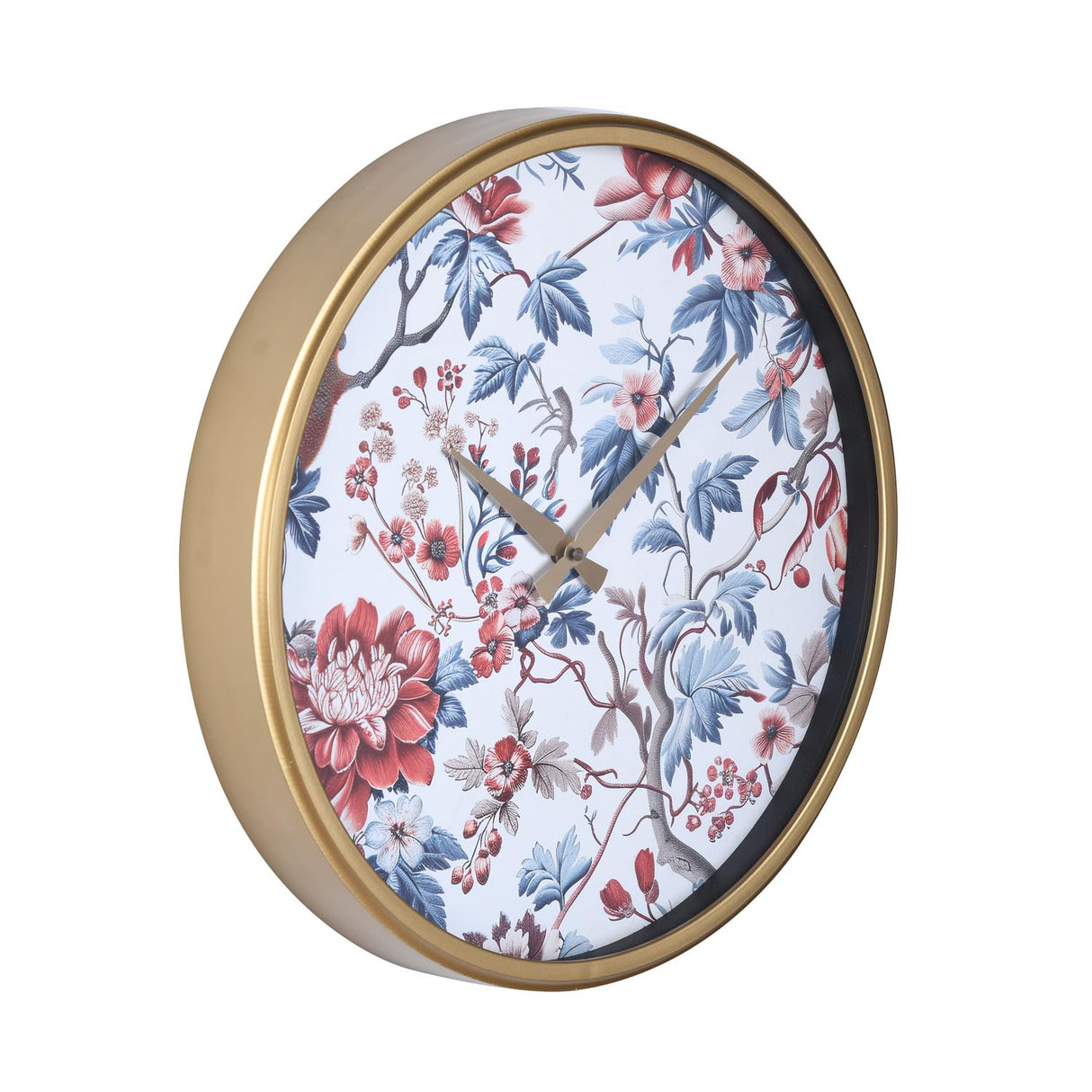 Floral Dial Wall Clock- Blue