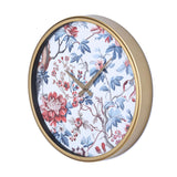 Floral Dial Wall Clock- Blue