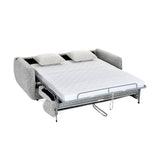 Nestivo 3 Seater Fabric Sofa Cum Bed with Pocket Spring Mattress- Texture Grey