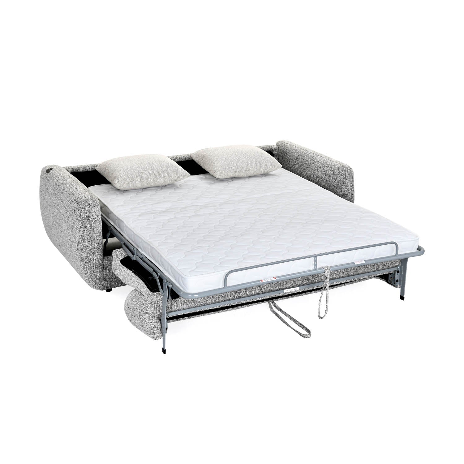 Nestivo 3 Seater Fabric Sofa Cum Bed with Pocket Spring Mattress- Texture Grey