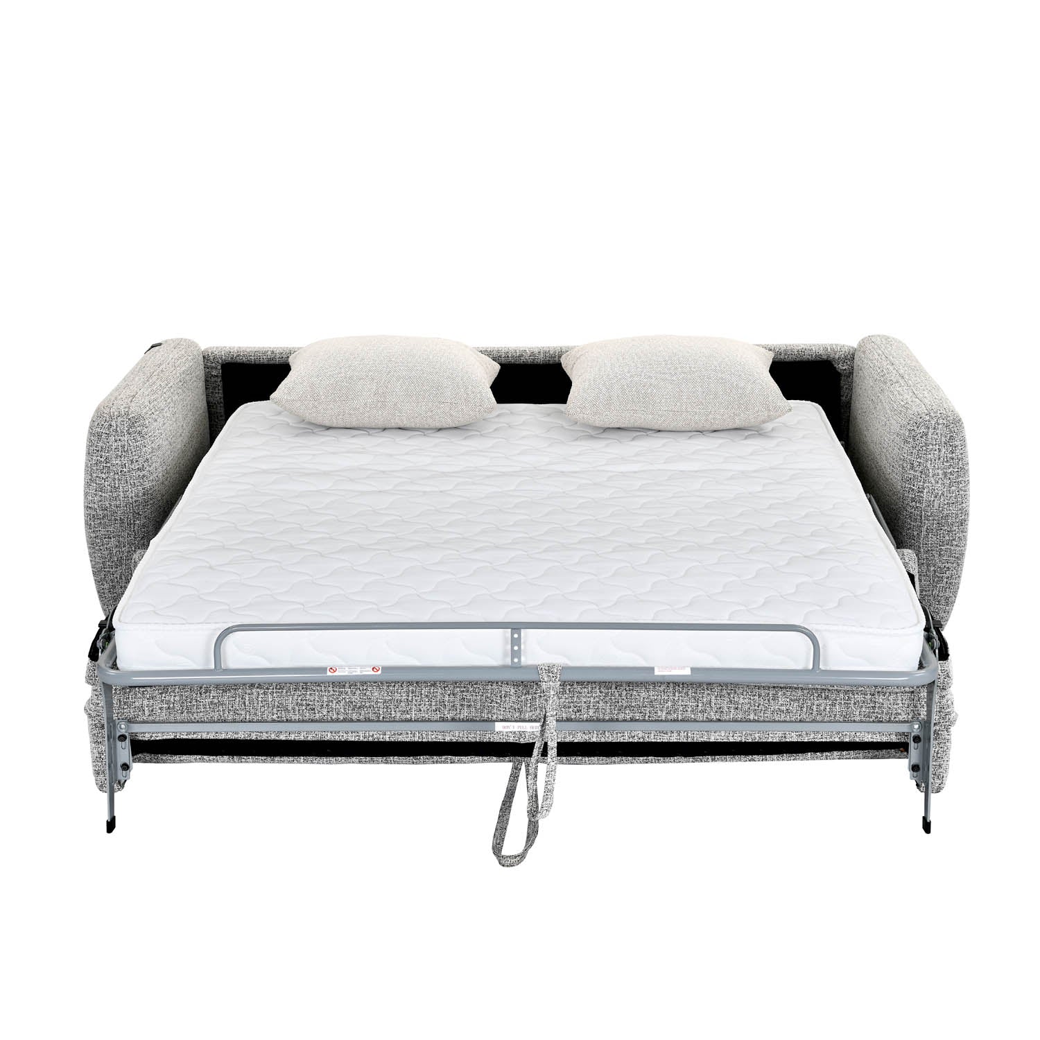 Nestivo 3 Seater Fabric Sofa Cum Bed with Pocket Spring Mattress- Texture Grey