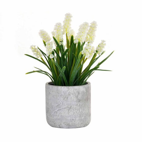 Artificial Bell Flower Potted Plant - White