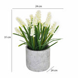 Artificial Bell Flower Potted Plant - White
