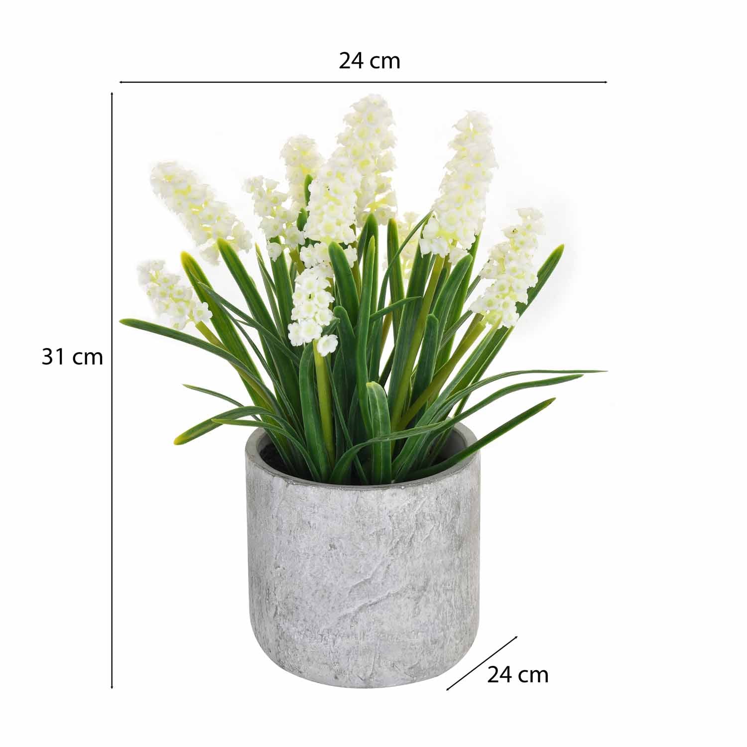 Artificial Bell Flower Potted Plant - White