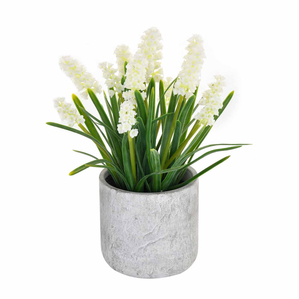 Artificial Bell Flower Potted Plant - White