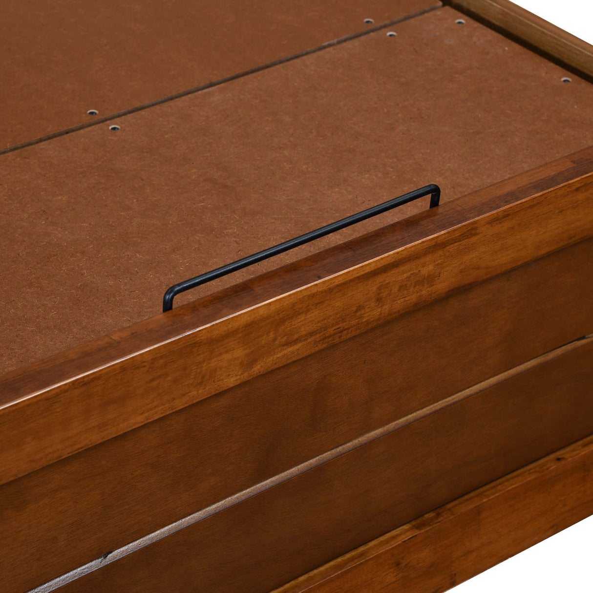 Hedron Queen Bed with Hydraulic Storage- Antique Cherry