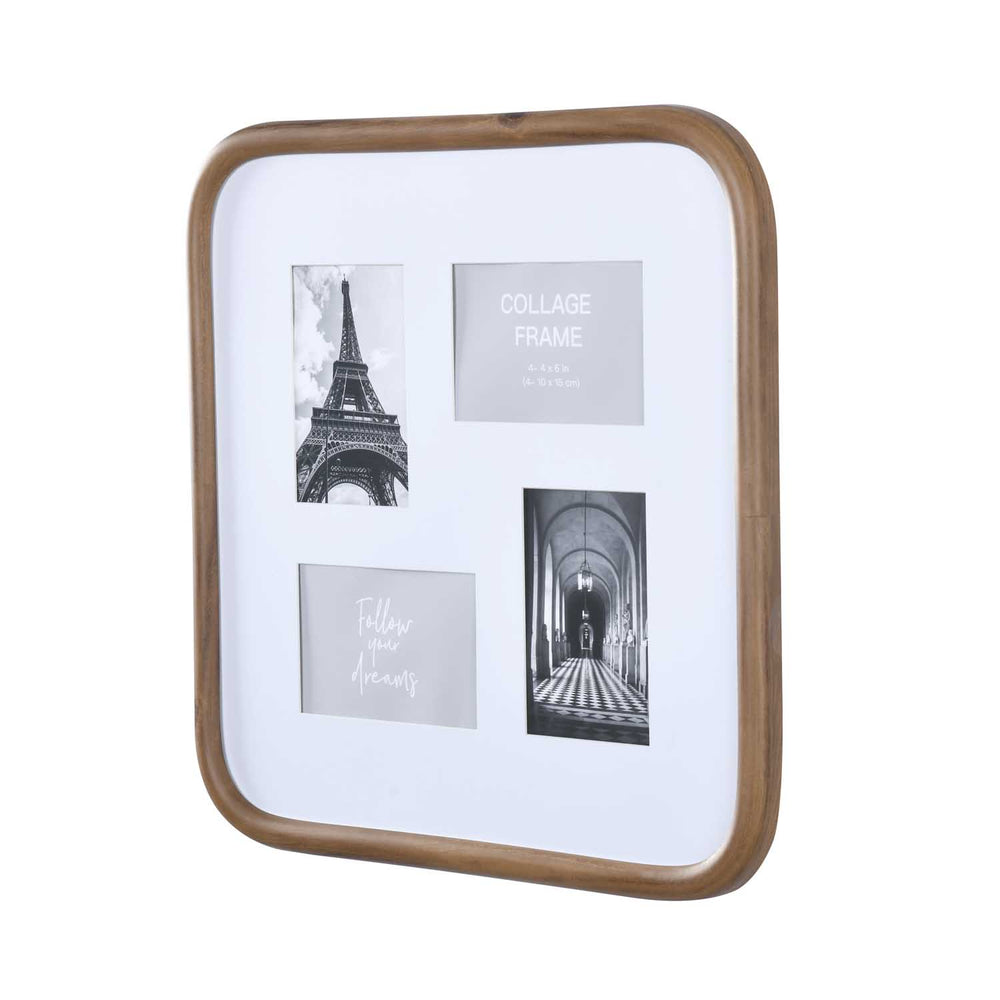 4 Pics Collage Photo Frame- Brown
