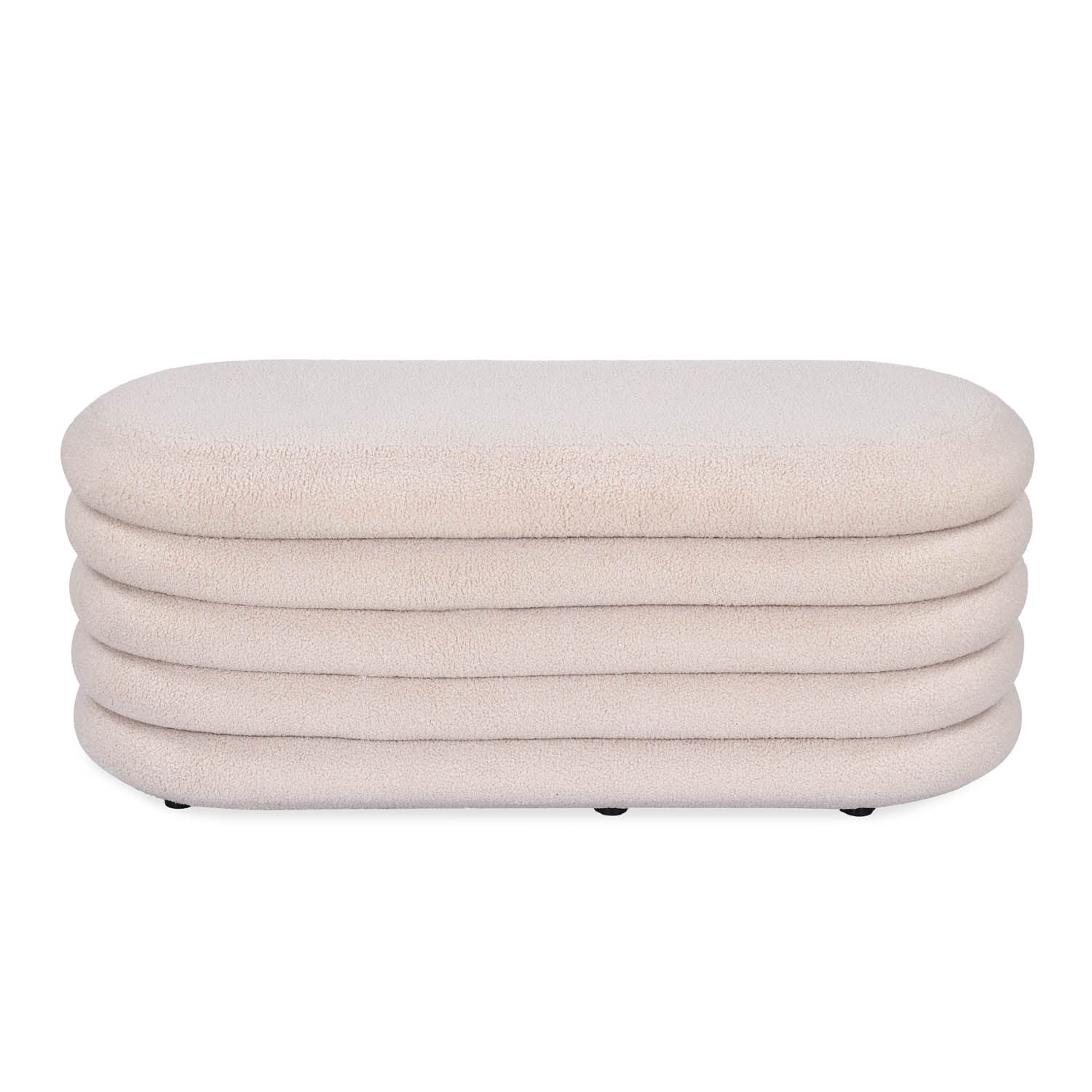 Muffin Ottoman with Storage Big- Beige