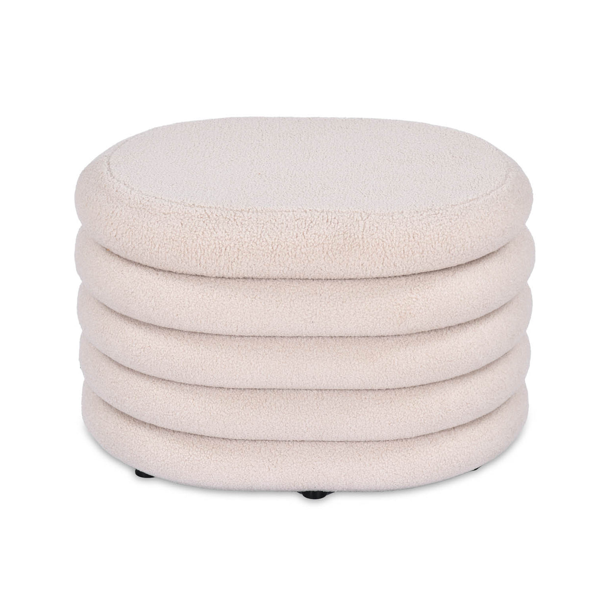 Muffin Ottoman with Storage Small- Beige