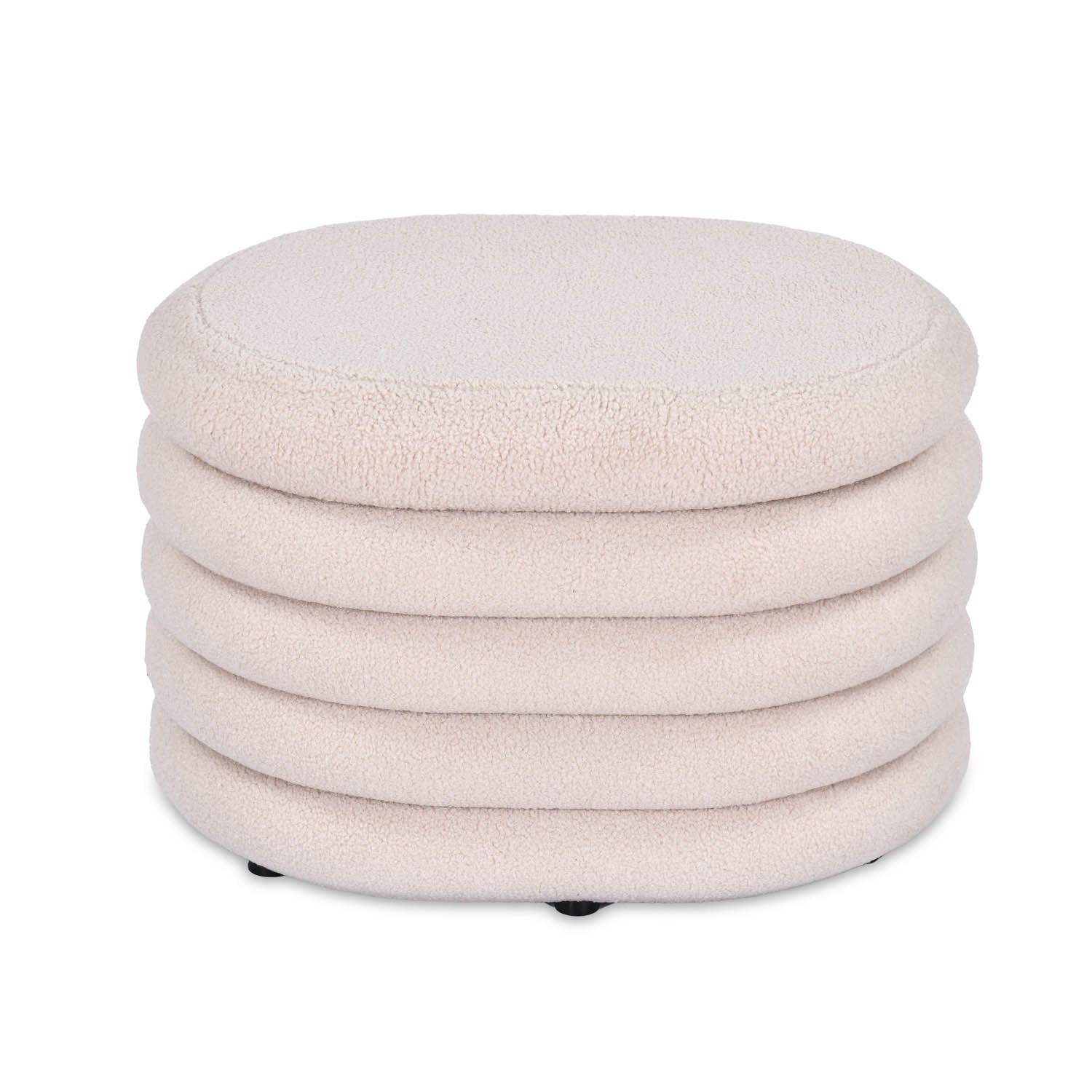 Muffin Ottoman with Storage Small- Beige