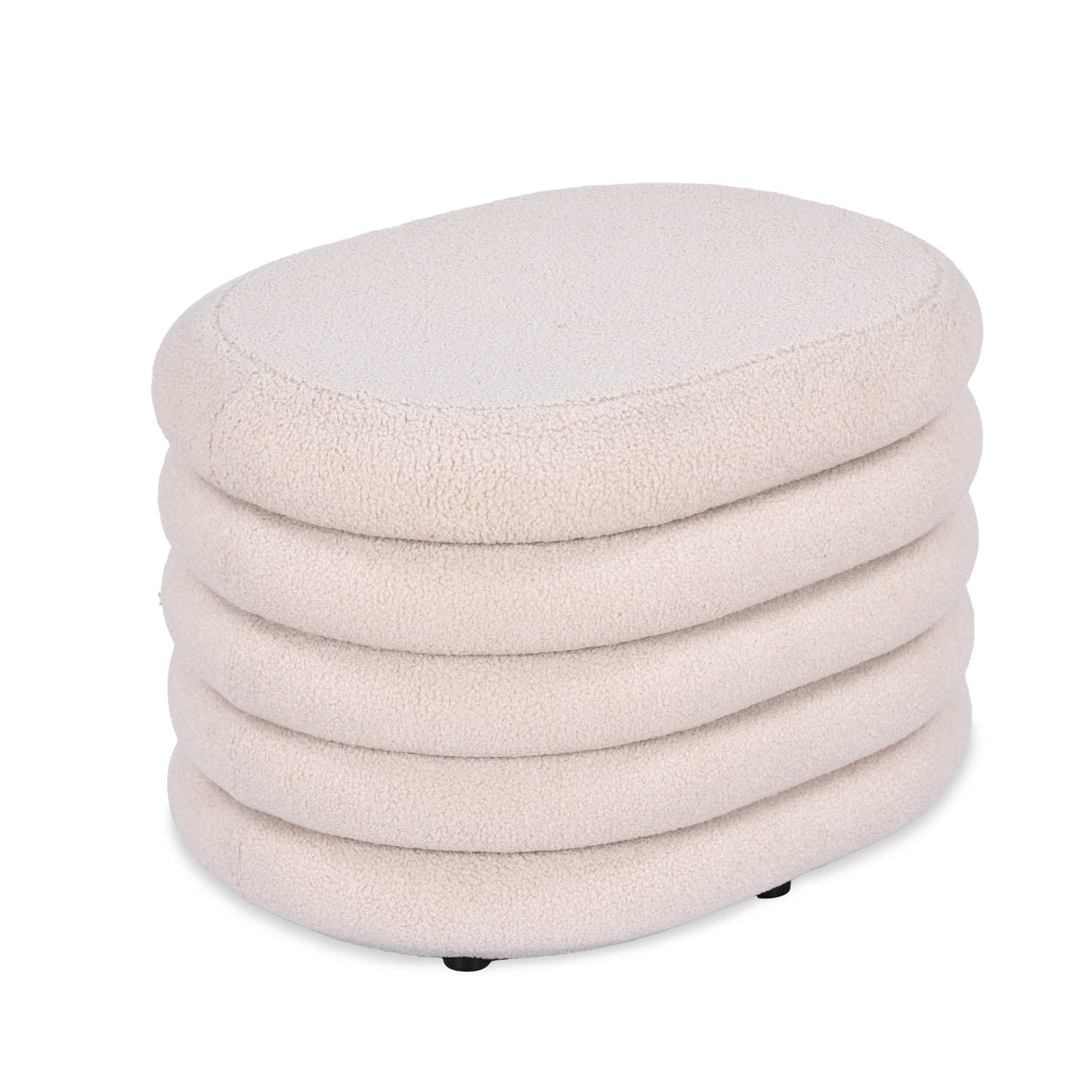 Muffin Ottoman with Storage Small- Beige