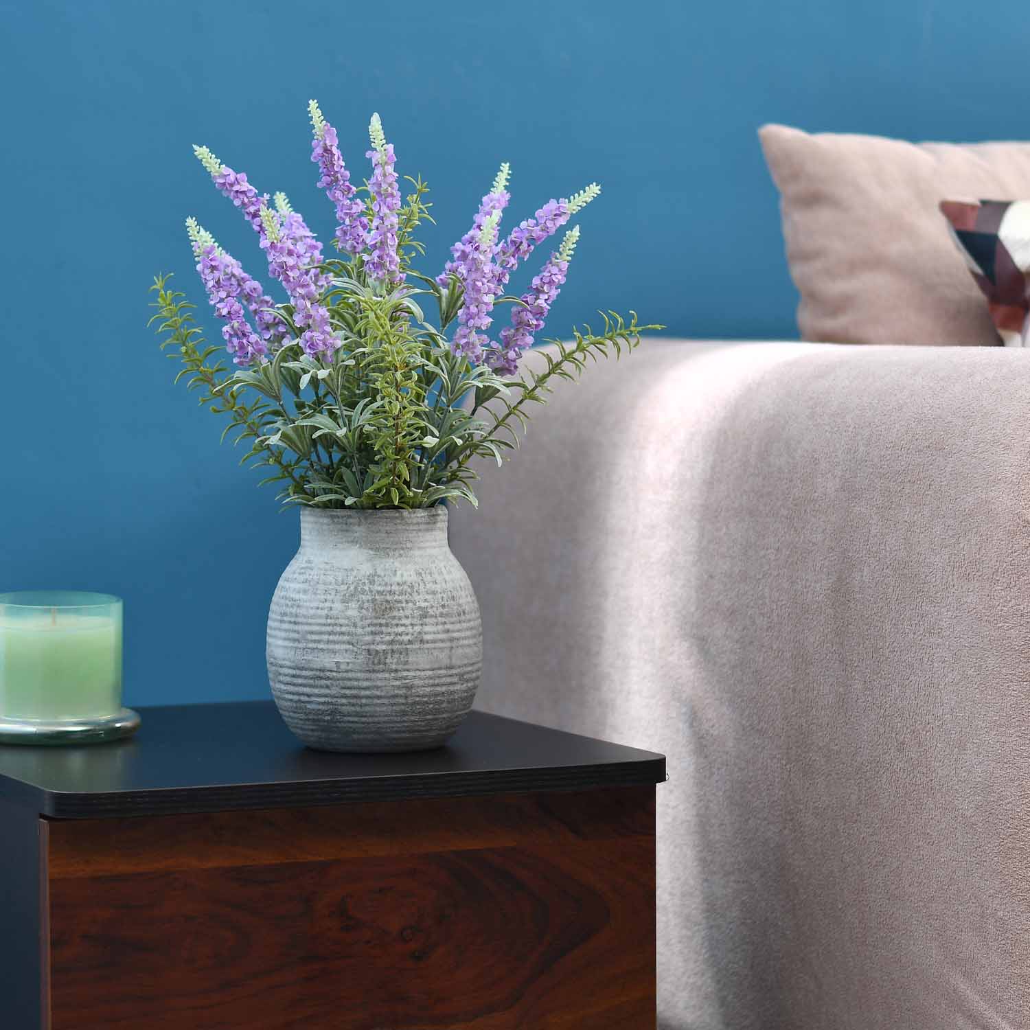 Artificial Lavender Flower Potted Plant - Purple