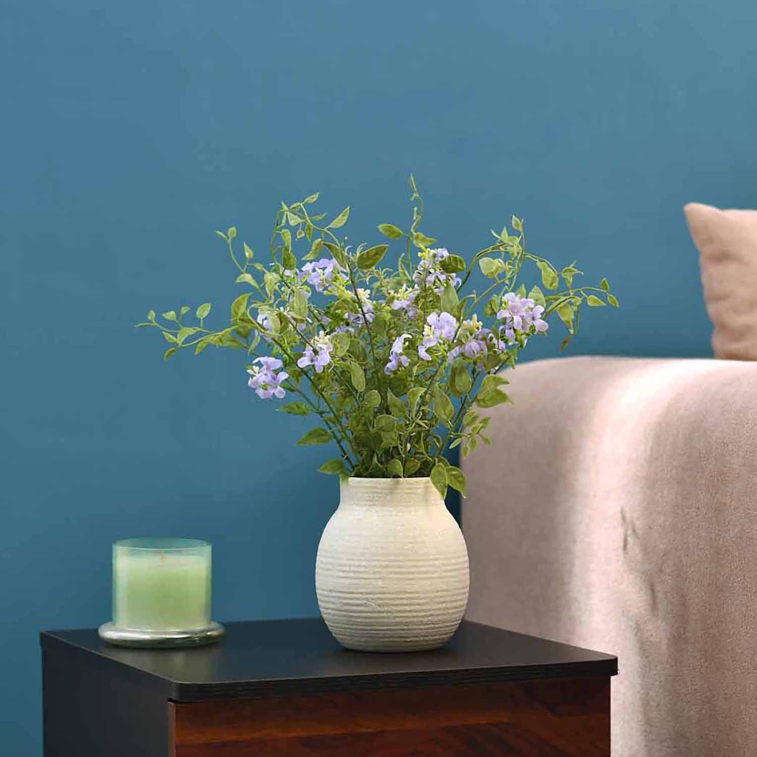 Artificial Honeysuckle Flower Potted Plant - Blue