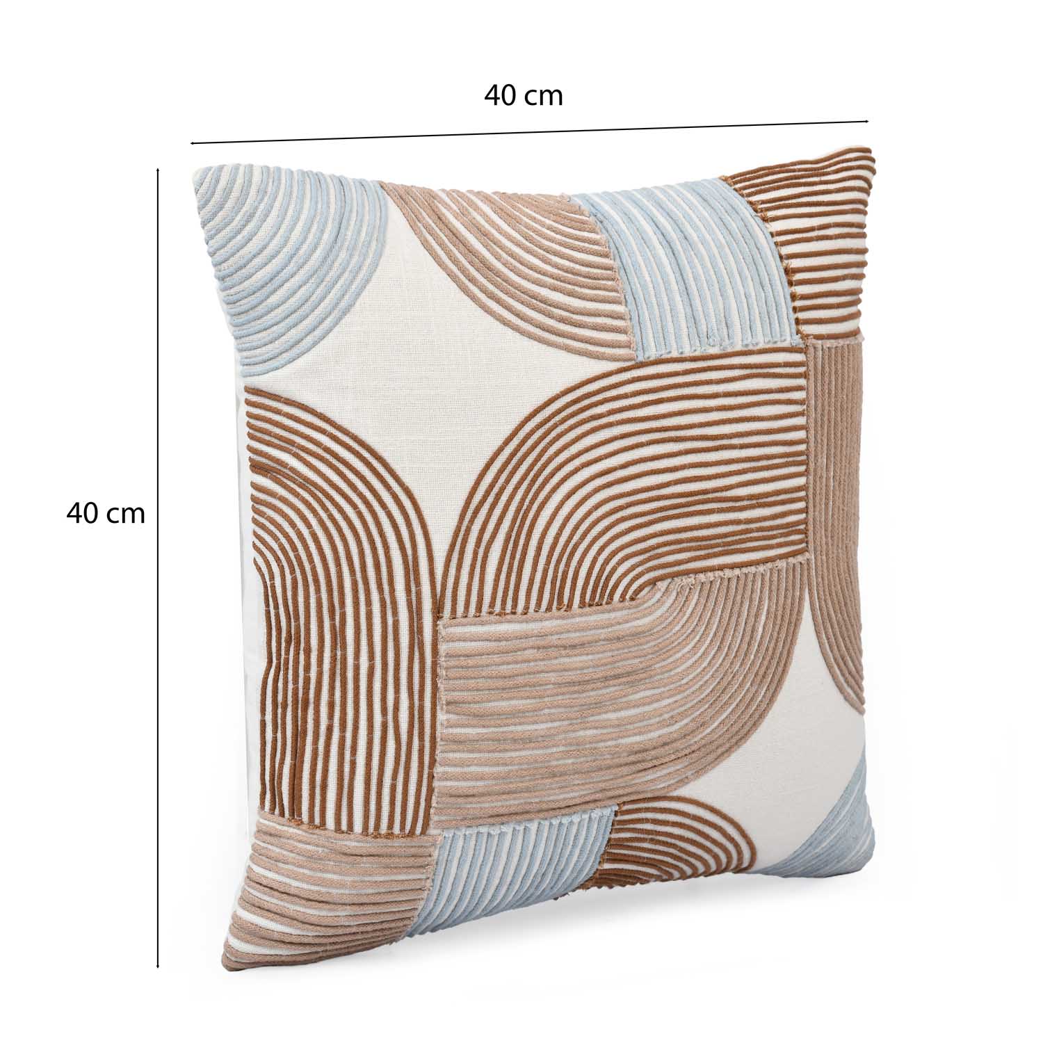 Dori Arches Pattern Cotton Cushion Cover- Brown