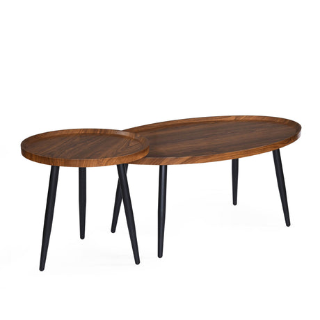 Ovie Center Table- Walnut Brown
