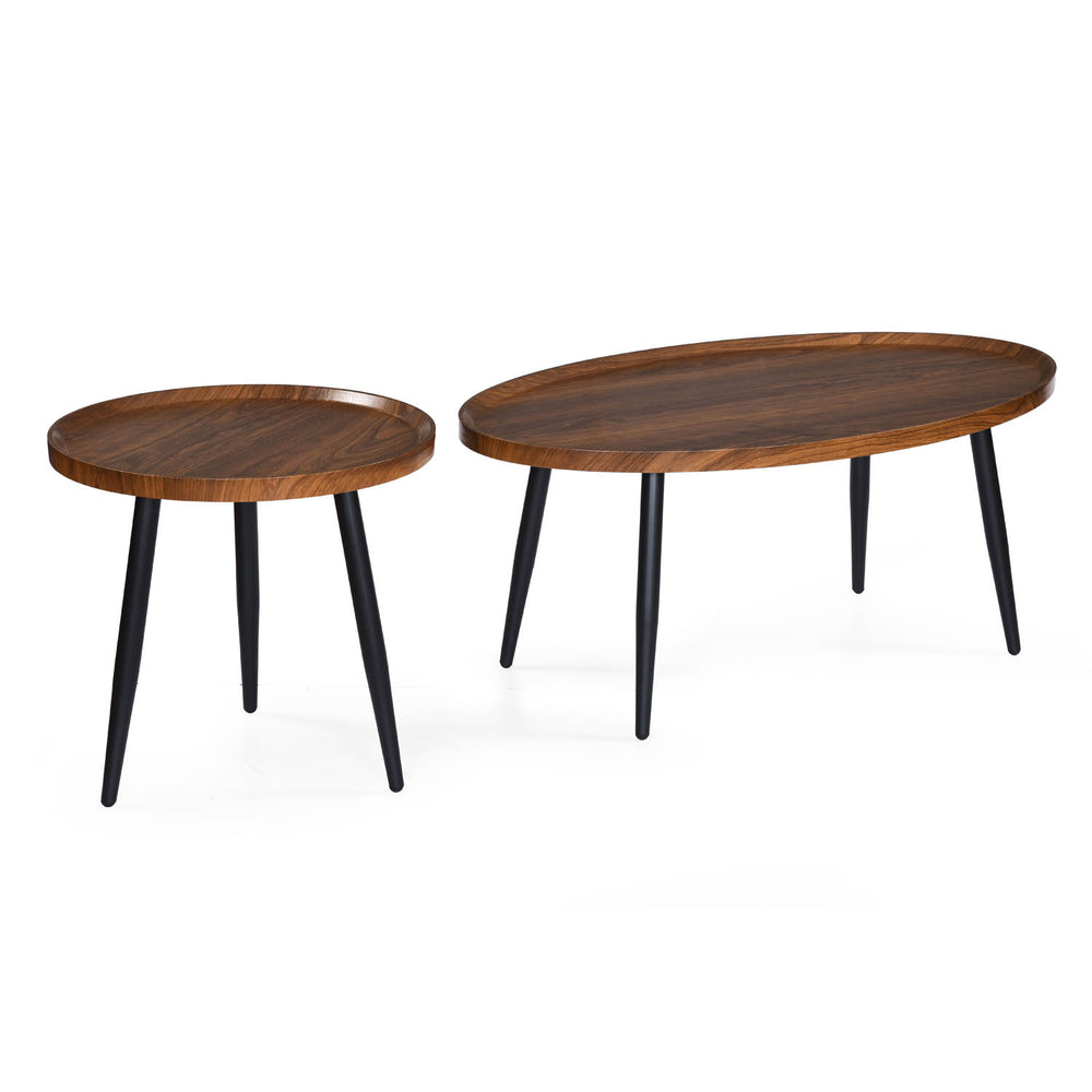 Ovie Center Table- Walnut Brown
