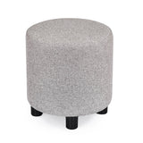 Dennis Center Table with Storage and 2 Poufs- Grey