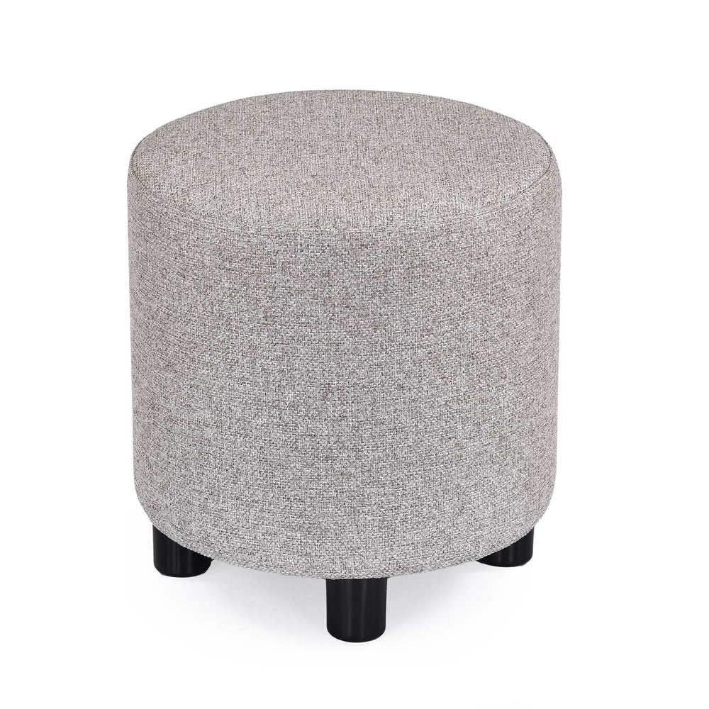 Dennis Center Table with Storage and 2 Poufs- Grey