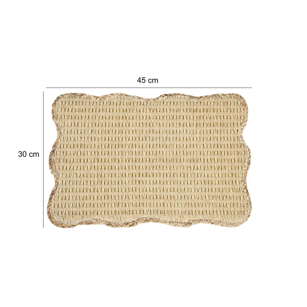 Wavy Weave Table Placemat Set of 4- Beige