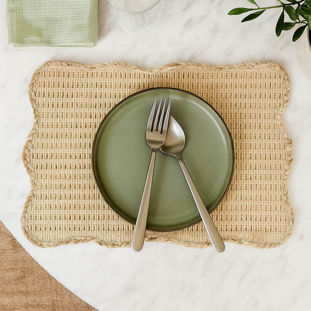 Wavy Weave Table Placemat Set of 4- Beige
