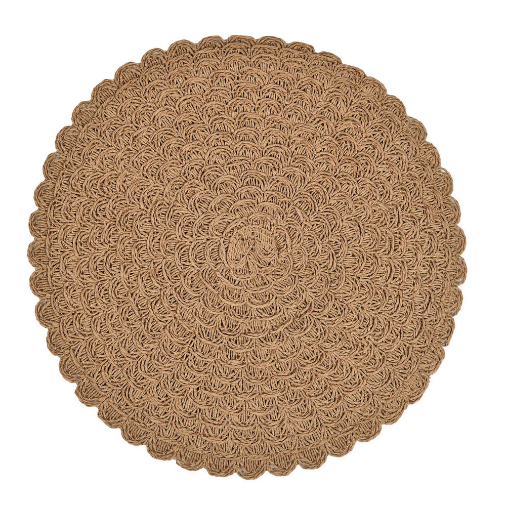Round Weave Set of 4 Table Placemat- Beige