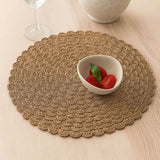 Round Weave Set of 4 Table Placemat- Beige