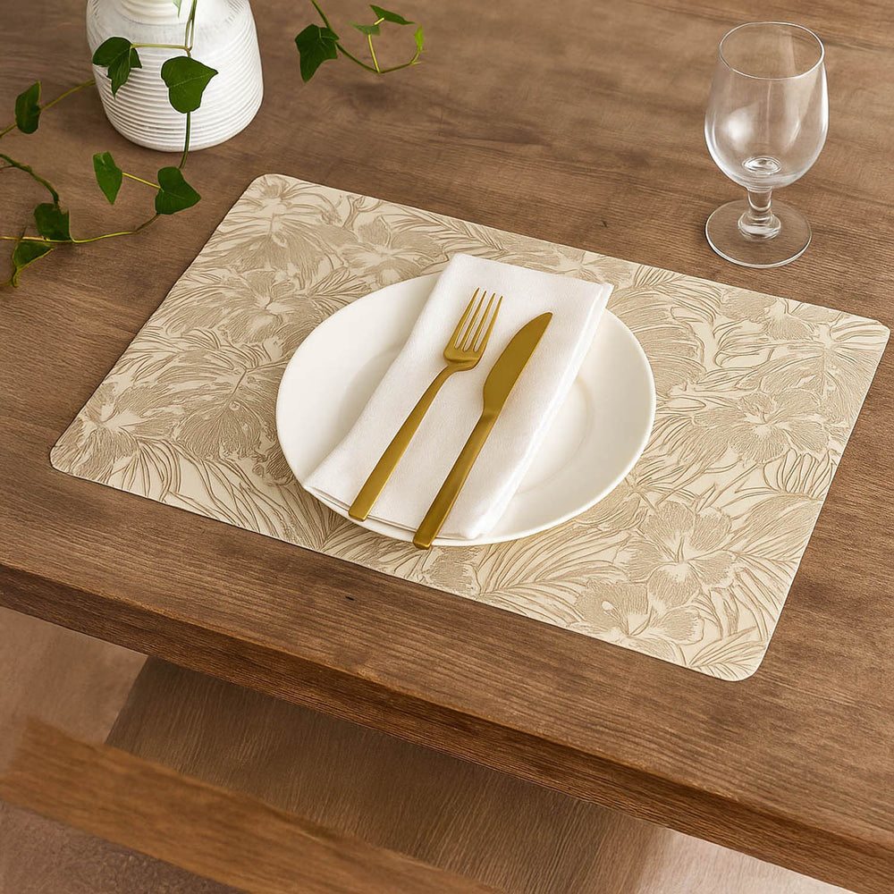 Tropical Design Table Placemat Set of 4- Beige