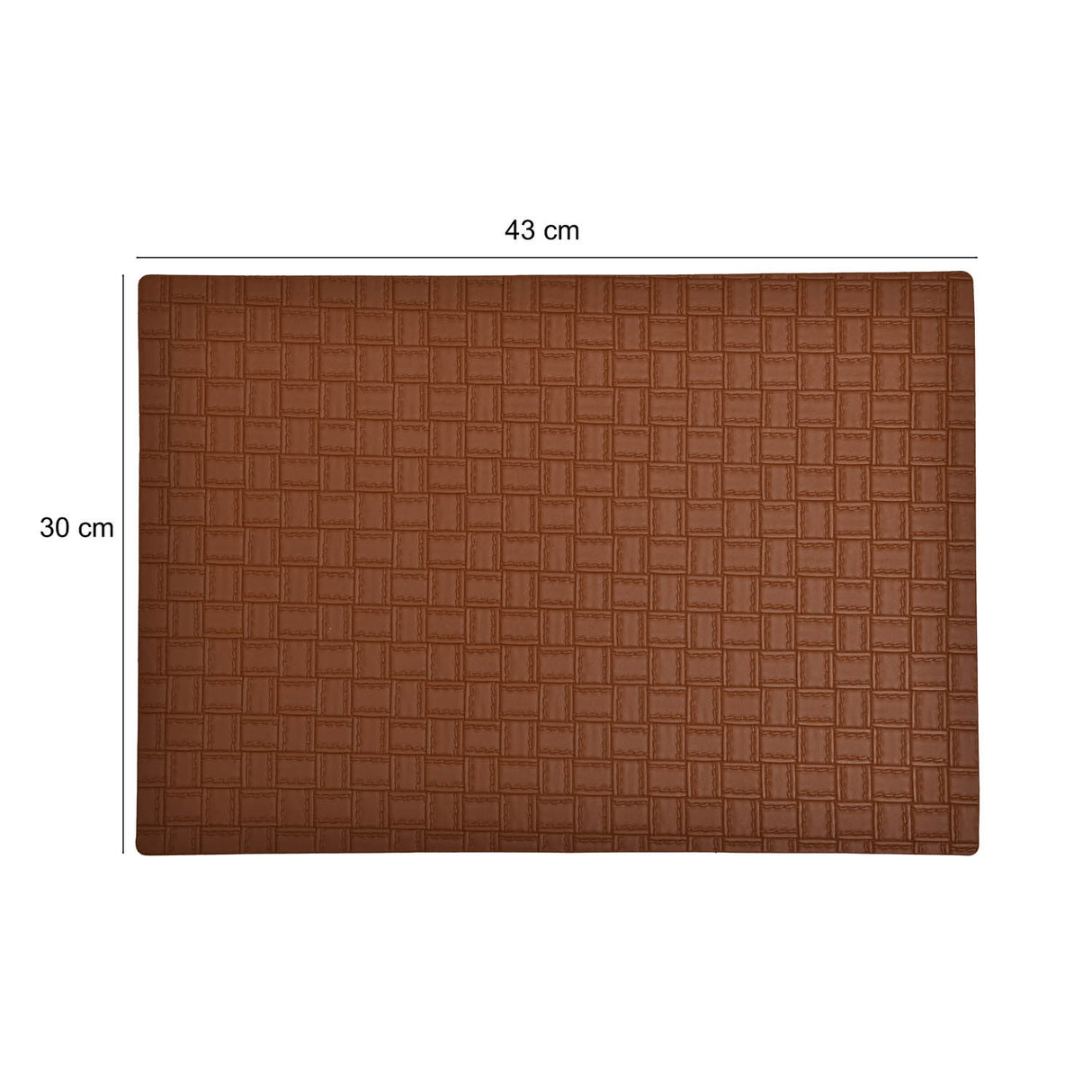 Leather Design Table Placemat Set of 4- Brown