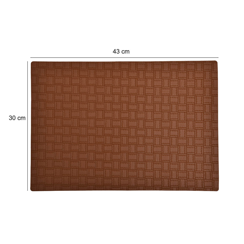 Leather Design Table Placemat Set of 4- Brown