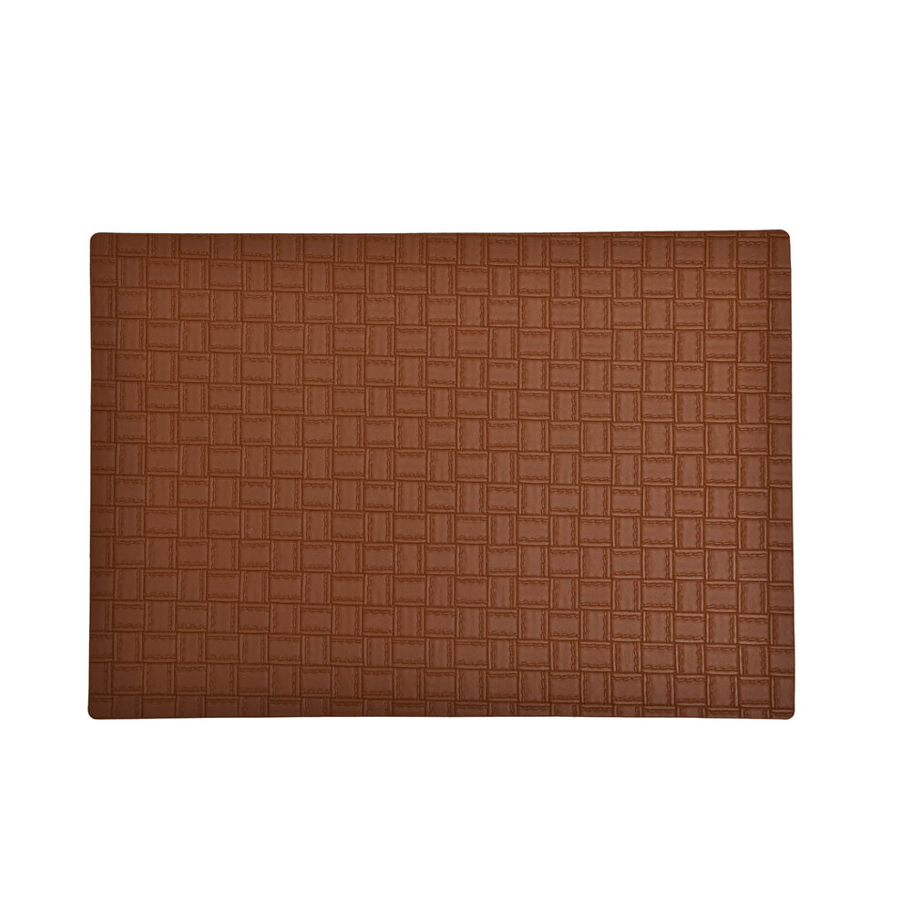 Leather Design Table Placemat Set of 4- Brown