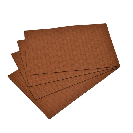 Leather Design Table Placemat Set of 4- Brown