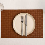 Leather Design Table Placemat Set of 4- Brown
