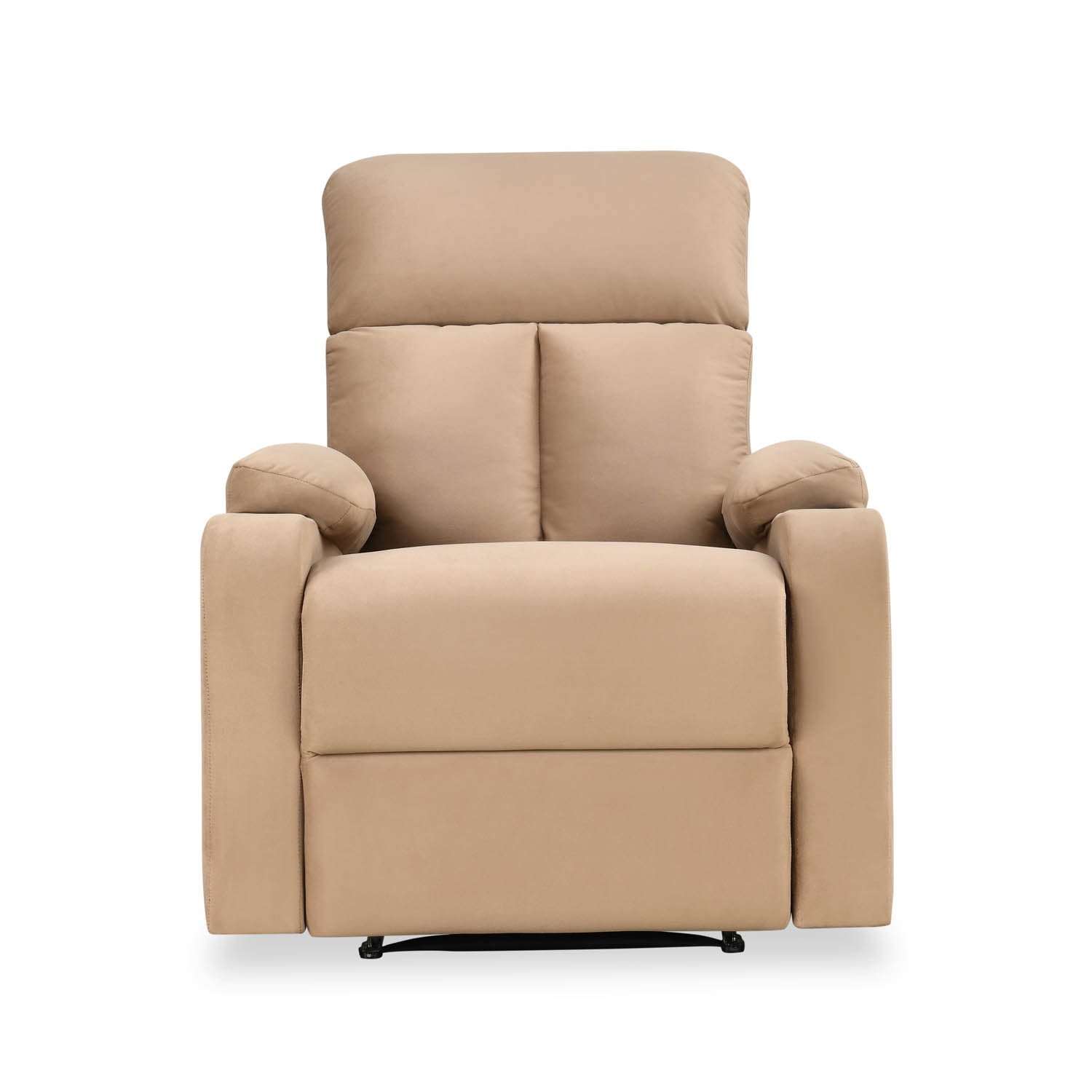 Lazio 1 Seater Manual Recliner with Cup Stand- Sand Brown