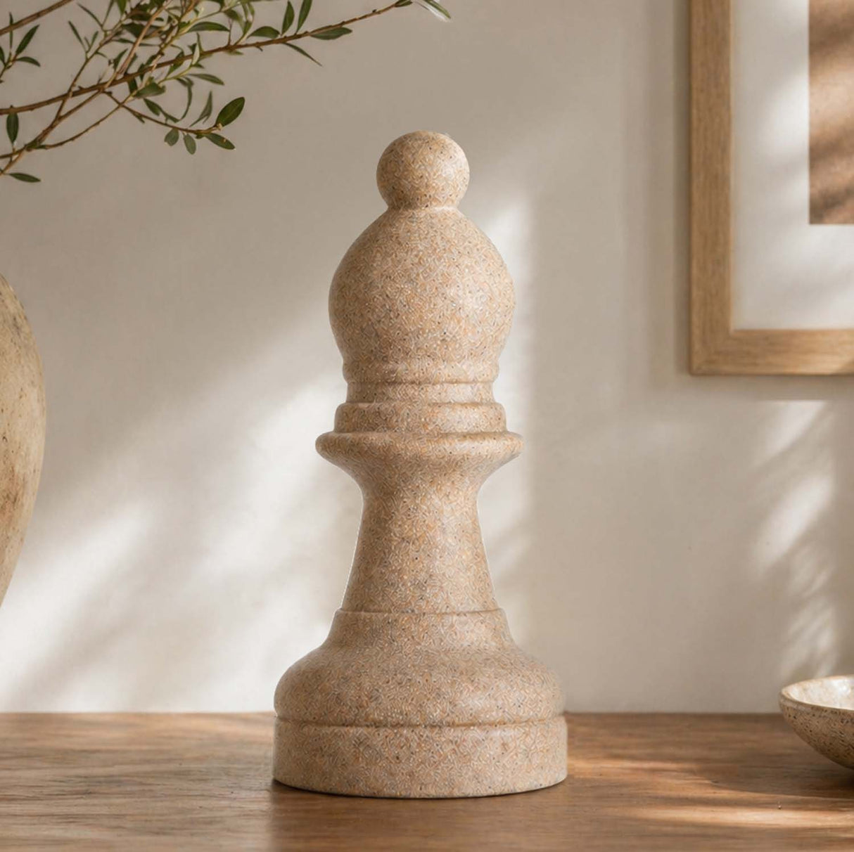 Chess Bishop Decorative Polyresin Showpiece- Sand