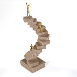 Book Staircase Decorative Polyresin Showpiece- Sand & Gold